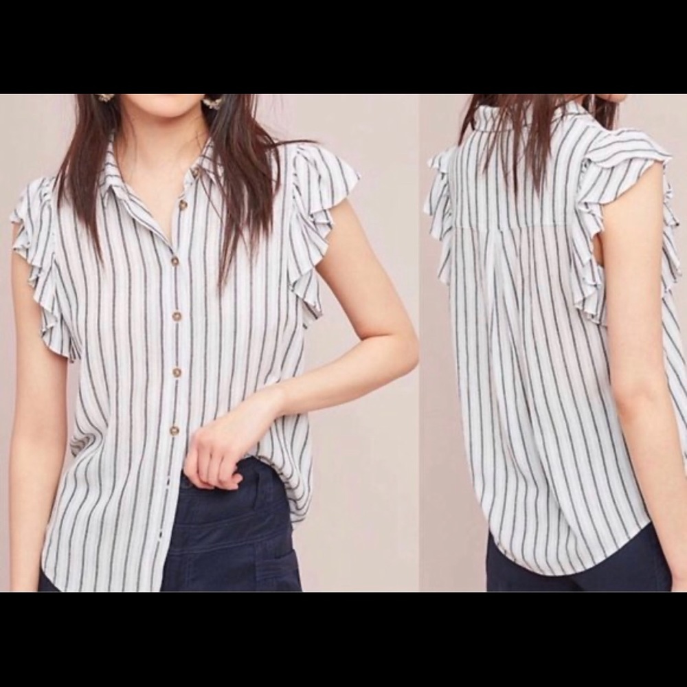 *Maeve by Anthropologie Pin Striped Flutter…